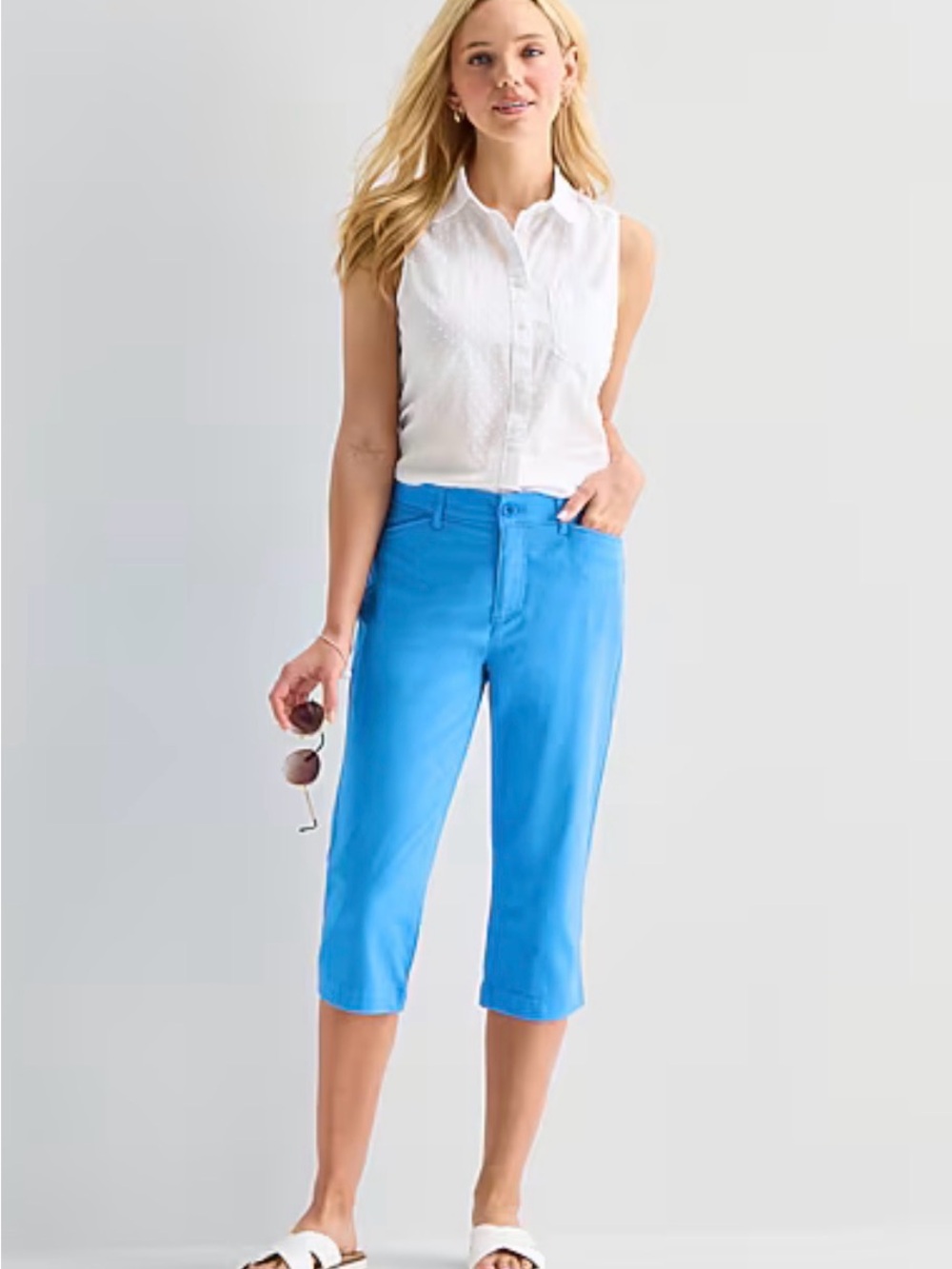 Women's Bright Blue Cropped Pants